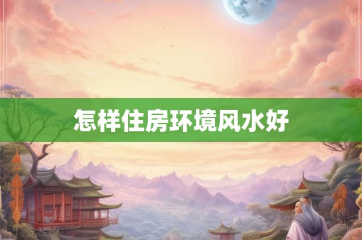 怎样住房环境风水好