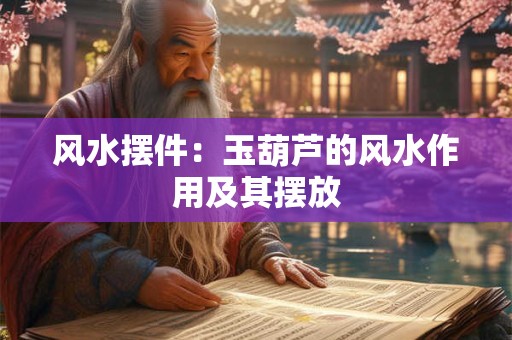 风水摆件：玉葫芦的风水作用及其摆放