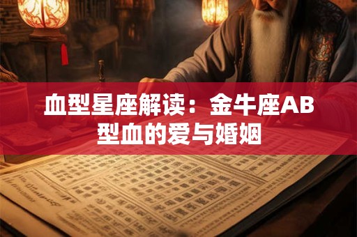详细阅读:血型星座解读:金牛座AB型血的爱与婚姻 血型星座解读:金牛座AB型血的爱与婚姻