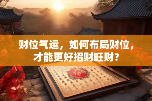 财位气运，如何布局财位，才能更好招财旺财？