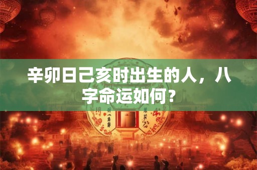 辛卯日己亥时出生的人，八字命运如何？