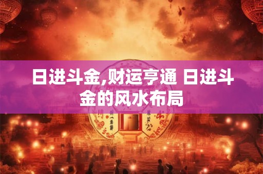 日进斗金,财运亨通 日进斗金的风水布局