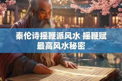 秦伦诗摇鞭派风水 摇鞭赋最高风水秘密