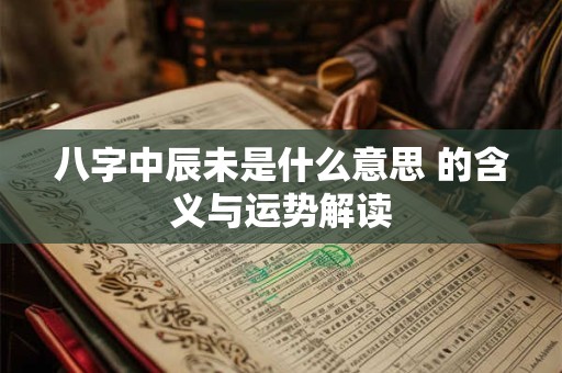 八字中辰未是什么意思 的含义与运势解读