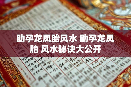 助孕龙凤胎风水 助孕龙凤胎 风水秘诀大公开