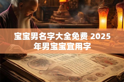 宝宝男名字大全免费 2025年男宝宝宜用字