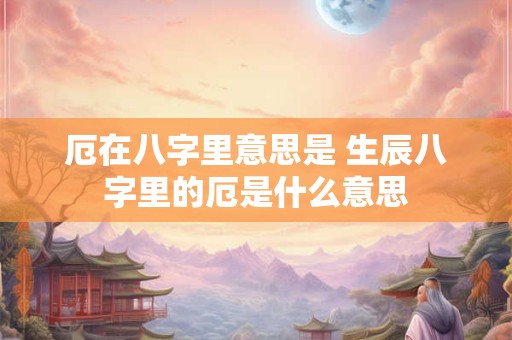 厄在八字里意思是 生辰八字里的厄是什么意思