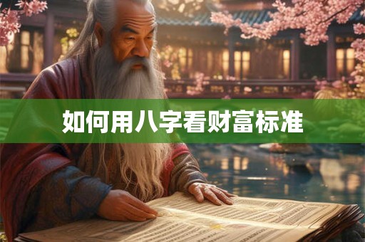 如何用八字看财富标准
