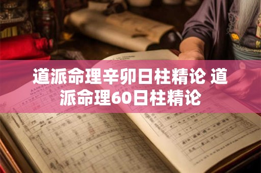 道派命理辛卯日柱精论 道派命理60日柱精论