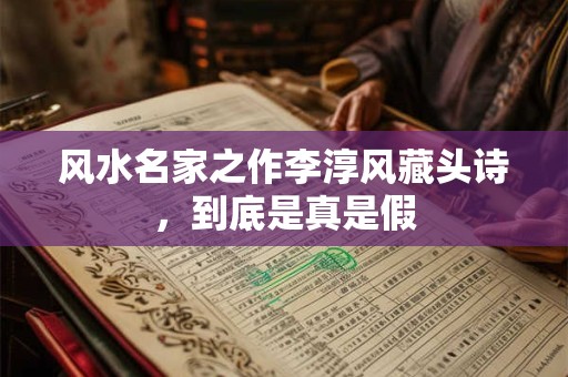 风水名家之作李淳风藏头诗，到底是真是假