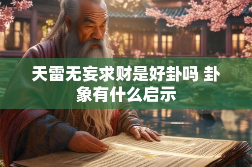 天雷无妄求财是好卦吗 卦象有什么启示