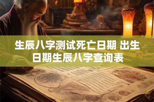 生辰八字测试死亡日期 出生日期生辰八字查询表