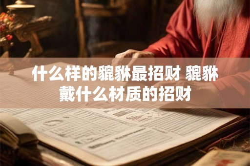 什么样的貔貅最招财 貔貅戴什么材质的招财