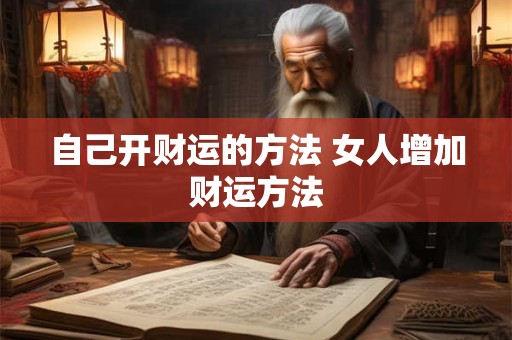 自己开财运的方法 女人增加财运方法