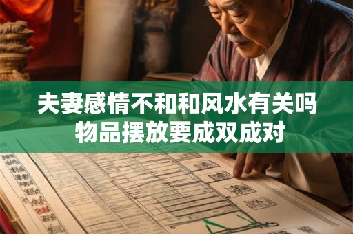 夫妻感情不和和风水有关吗 物品摆放要成双成对