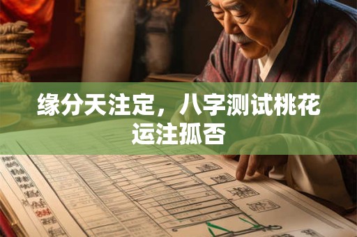 缘分天注定，八字测试桃花运注孤否