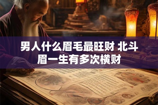 男人什么眉毛最旺财 北斗眉一生有多次横财