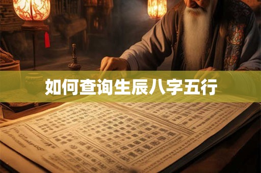 如何查询生辰八字五行