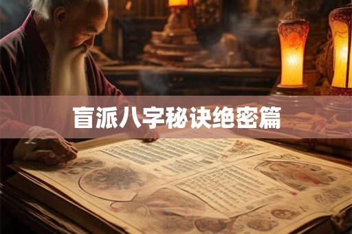 盲派八字秘诀绝密篇