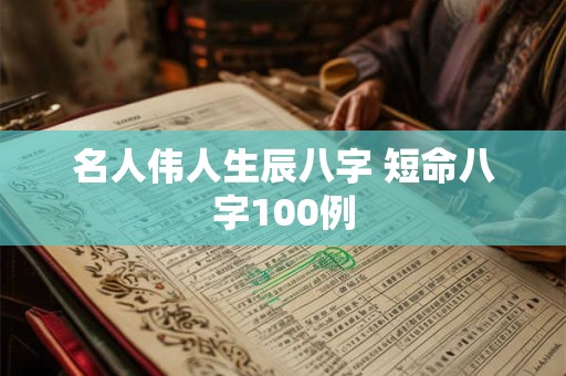 名人伟人生辰八字 短命八字100例