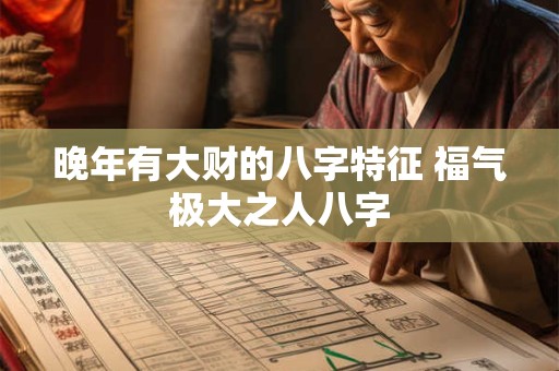 晚年有大财的八字特征 福气极大之人八字