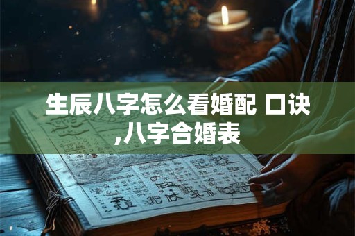 生辰八字怎么看婚配 口诀,八字合婚表