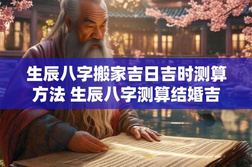 生辰八字搬家吉日吉时测算方法 生辰八字测算结婚吉日免费