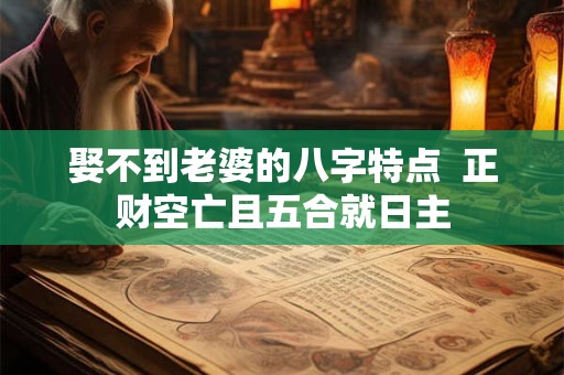 娶不到老婆的八字特点  正财空亡且五合就日主