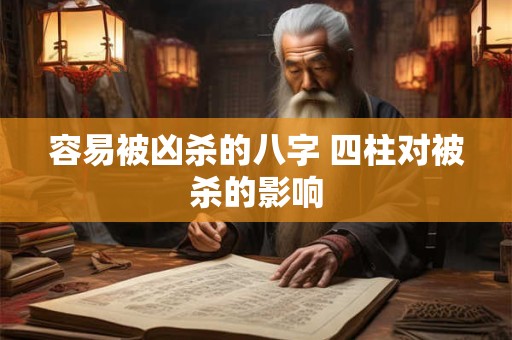 容易被凶杀的八字 四柱对被杀的影响