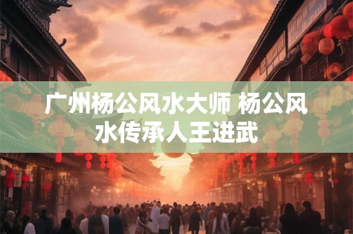 广州杨公风水大师 杨公风水传承人王进武