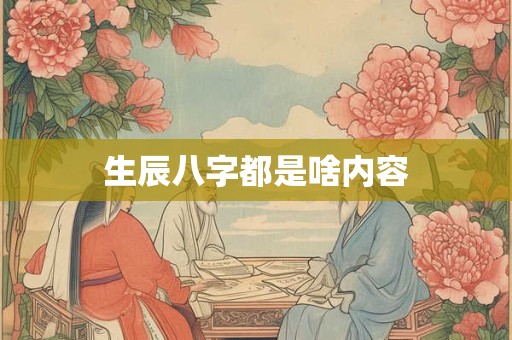 生辰八字都是啥内容