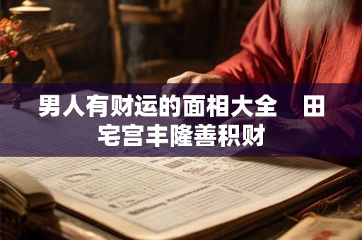 男人有财运的面相大全　田宅宫丰隆善积财