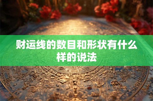 财运线的数目和形状有什么样的说法