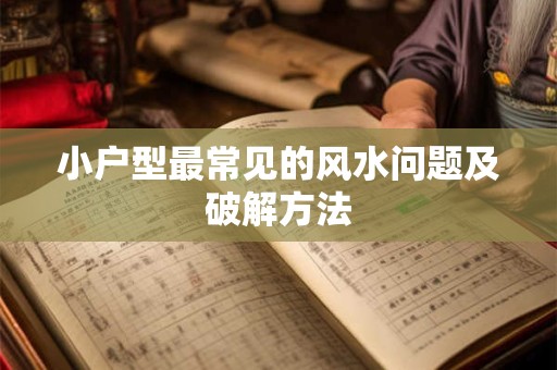 详细阅读:小户型最常见的风水问题及破解方法 小户型最常见的风水问题及破解方法