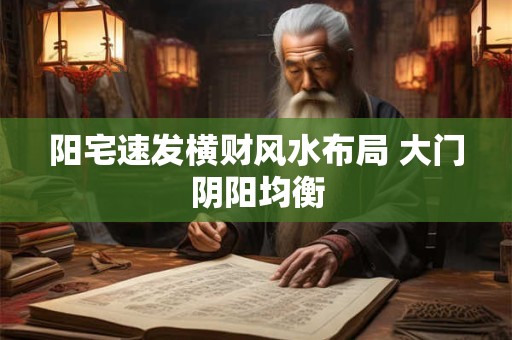 阳宅速发横财风水布局 大门阴阳均衡