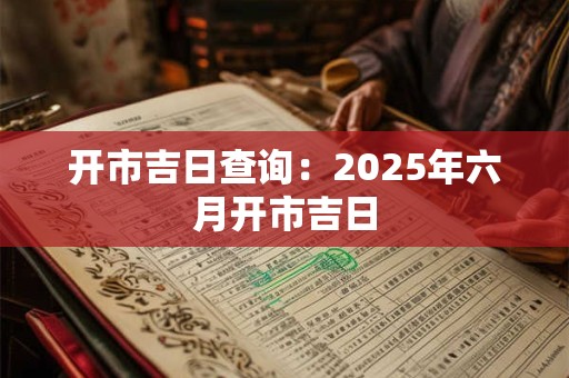 开市吉日查询：2025年六月开市吉日