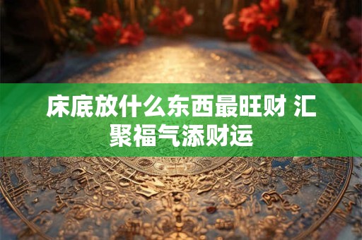 床底放什么东西最旺财 汇聚福气添财运