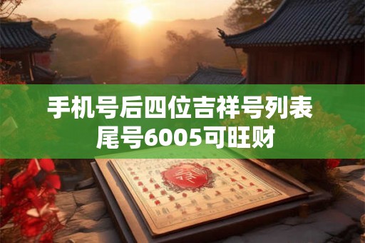 手机号后四位吉祥号列表  尾号6005可旺财