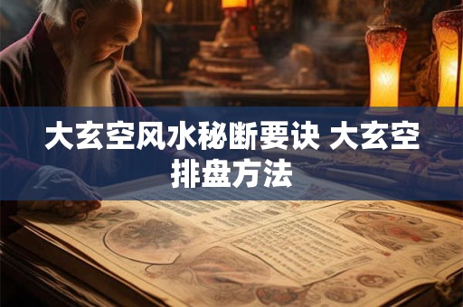 大玄空风水秘断要诀 大玄空排盘方法