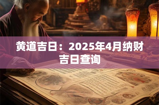 黄道吉日：2025年4月纳财吉日查询
