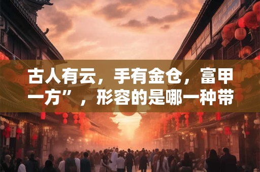 古人有云，手有金仓，富甲一方”，形容的是哪一种带财手相？