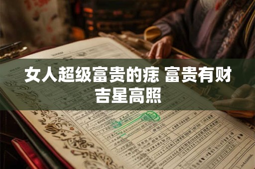 女人超级富贵的痣 富贵有财吉星高照