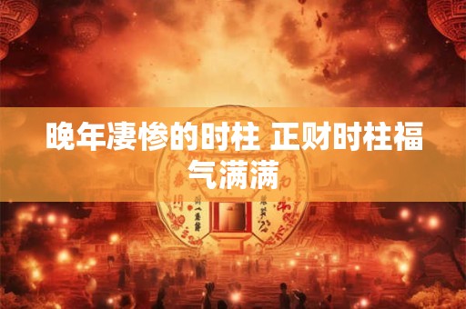 晚年凄惨的时柱 正财时柱福气满满