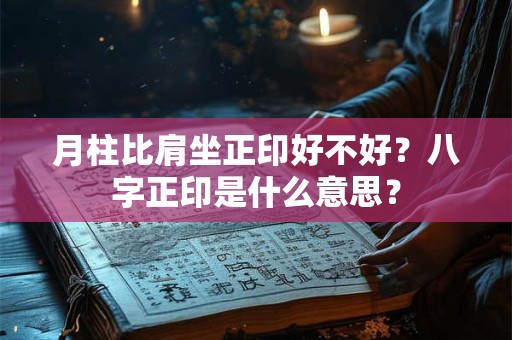 月柱比肩坐正印好不好？八字正印是什么意思？