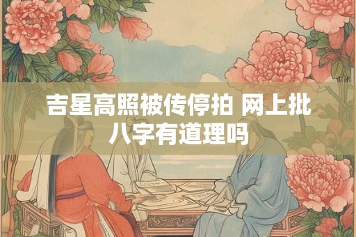 吉星高照被传停拍 网上批八字有道理吗