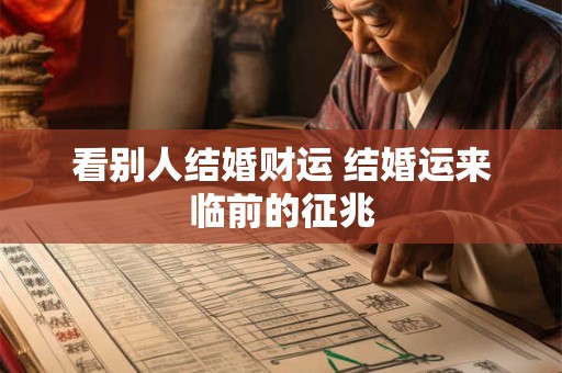 看别人结婚财运 结婚运来临前的征兆
