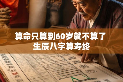 算命只算到60岁就不算了 生辰八字算寿终
