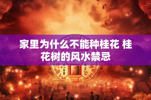 家里为什么不能种桂花 桂花树的风水禁忌