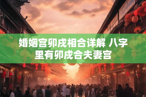 婚姻宫卯戌相合详解 八字里有卯戍合夫妻宫