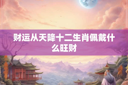 财运从天降十二生肖佩戴什么旺财